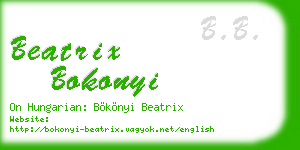beatrix bokonyi business card