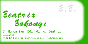 beatrix bokonyi business card